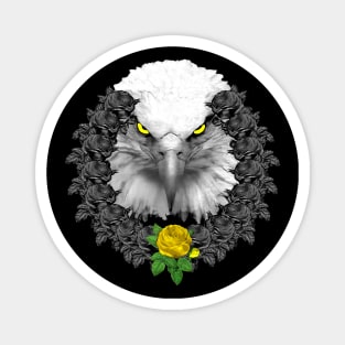 Eagle Yellow Rose Wreath Magnet